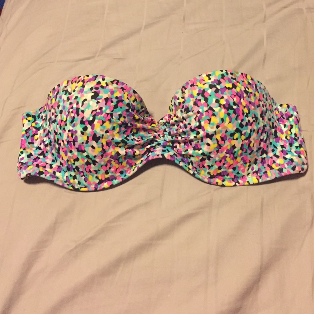 Victoria's Secret Colorful Confetti Pattern Bandeau Bikini Top